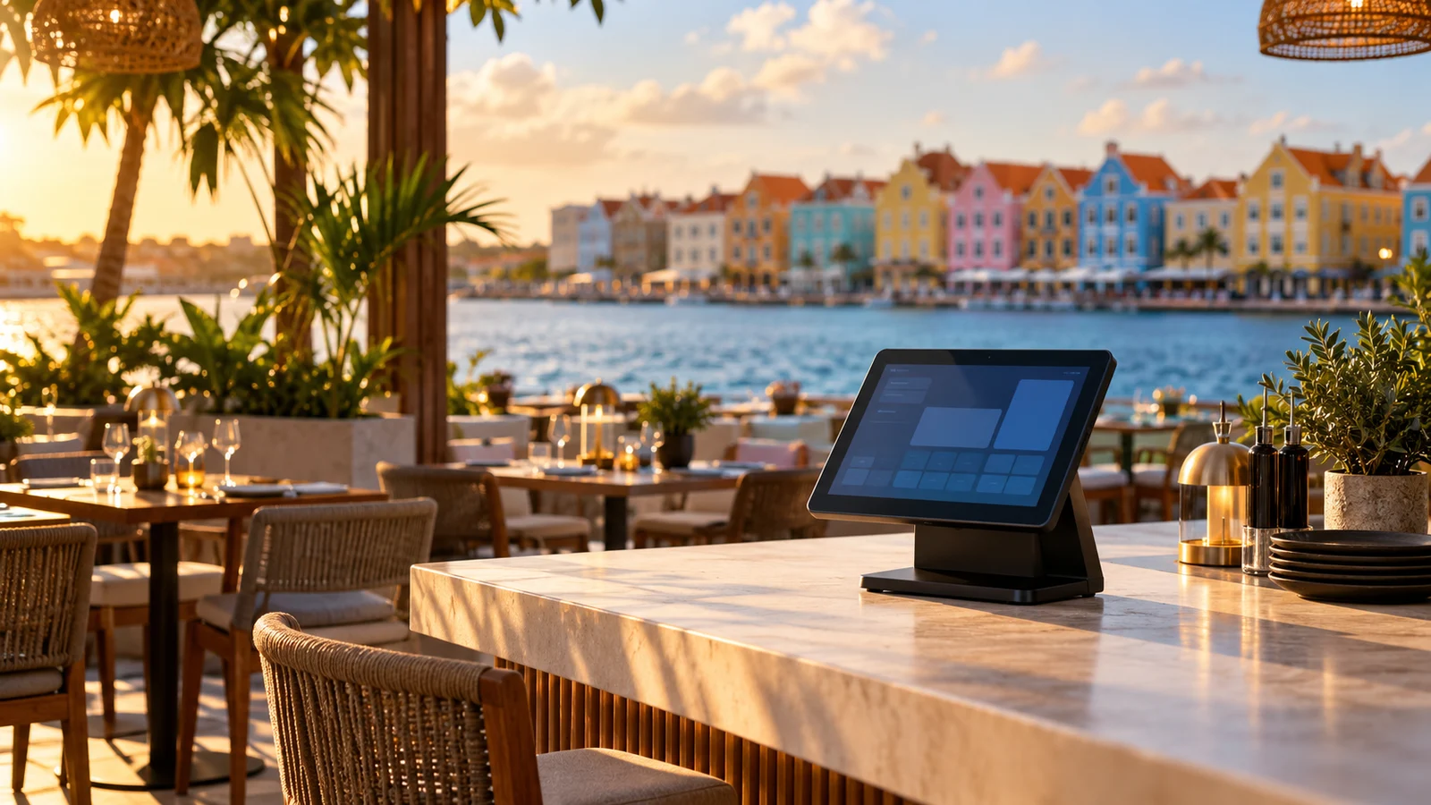 Conceptbeeld van een horecazaak op Curaçao